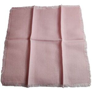 Pink Cloth Napkins Set Of 4 Fringed Edge 13x13 Inches Cotton Blend Pastel Decor